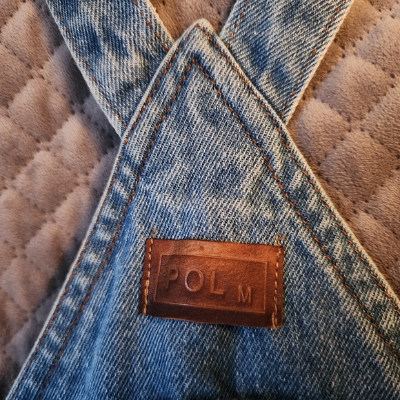 Pol Denim Overalls size medium blue‎ jean patchwork 100% cotton - Picture 5 of 7